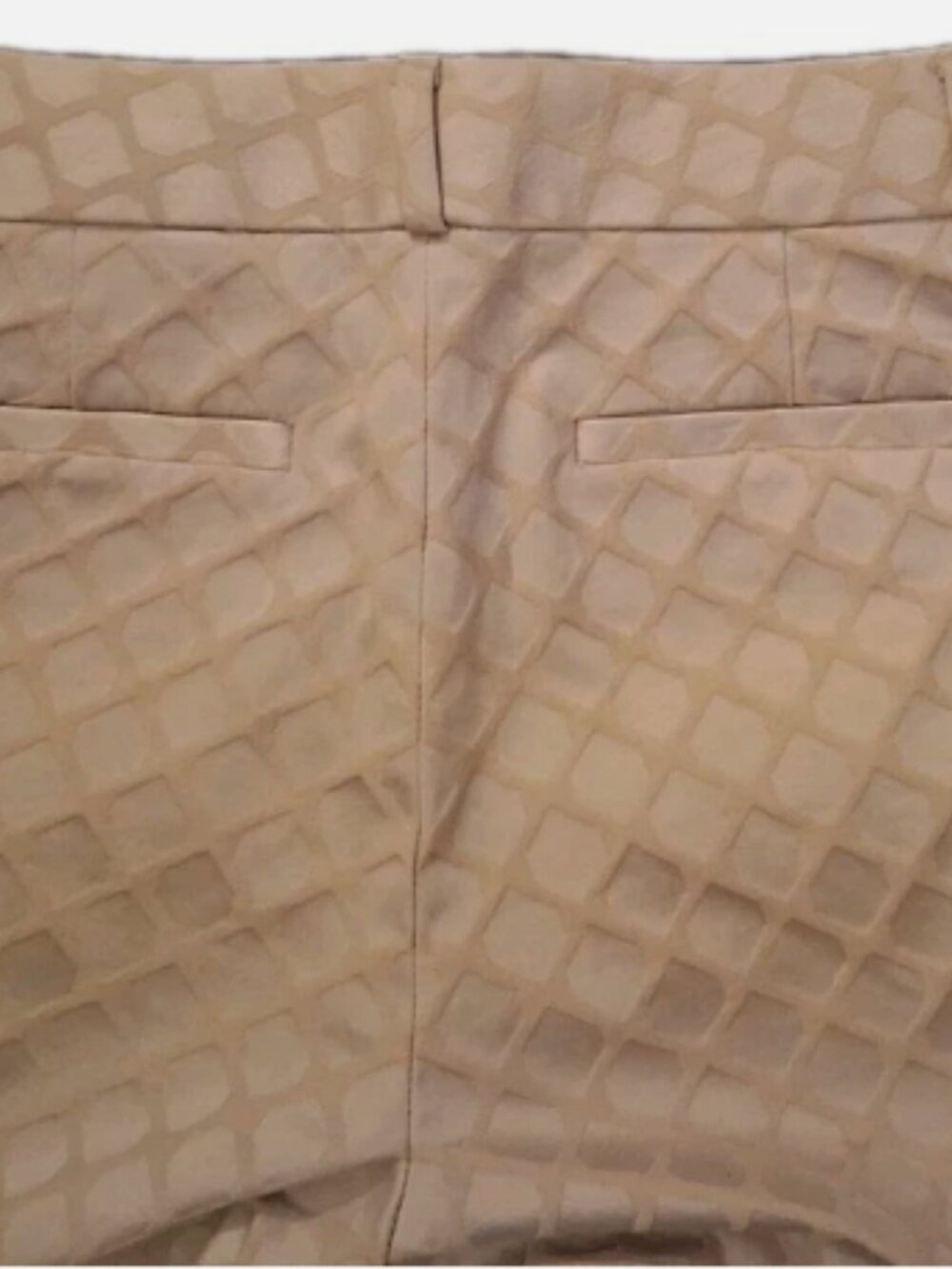 Banana Republic Camden Jacquard Beige Ankle Pant Size 4 Diamond Mid Rise - Picture 4 of 16
